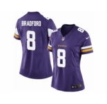Women's Nike Minnesota Vikings #8 Sam Bradford Limited Purple Team Color NFL Jersey
