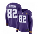 Women's Nike Minnesota Vikings #82 Kyle Rudolph Limited Purple Therma Long Sleeve NFL Jersey