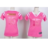nike women jerseys minnesota vikings #15 greg jennings pink [fashion Rhinestone sequins]