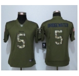nike women nfl jerseys Minnesota Vikings #5 Teddy Bridgewater army green[nike Limited Salute To Service]