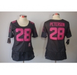 nike women nfl jerseys minnesota vikings #28 peterson dk.grey[breast cancer awareness]