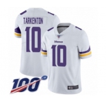 Youth Minnesota Vikings #10 Fran Tarkenton White Vapor Untouchable Limited Player 100th Season Football Jersey