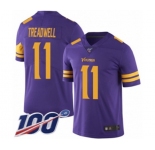 Youth Minnesota Vikings #11 Laquon Treadwell Limited Purple Rush Vapor Untouchable 100th Season Football Jersey