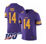 Youth Minnesota Vikings #14 Stefon Diggs Limited Purple Rush Vapor Untouchable 100th Season Football Jersey