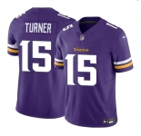 Youth Minnesota Vikings #15 Dallas Turner Purple 2024 Draft F.U.S.E. Vapor Untouchable Limited Football Stitched Jersey