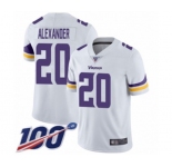 Youth Minnesota Vikings #20 Mackensie Alexander White Vapor Untouchable Limited Player 100th Season Football Jersey