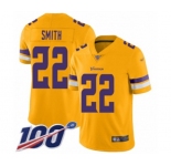 Youth Minnesota Vikings #22 Harrison Smith Limited Gold Inverted Legend 100th Season Football Jersey