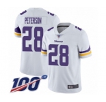 Youth Minnesota Vikings #28 Adrian Peterson White Vapor Untouchable Limited Player 100th Season Football Jersey