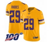Youth Minnesota Vikings #29 Xavier Rhodes Limited Gold Inverted Legend 100th Season Football Jersey
