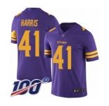 Youth Minnesota Vikings #41 Anthony Harris Limited Purple Rush Vapor Untouchable 100th Season Football Jersey