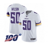 Youth Minnesota Vikings #50 Eric Wilson White Vapor Untouchable Limited Player 100th Season Football Jersey