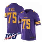 Youth Minnesota Vikings #75 Brian O'Neill Limited Purple Rush Vapor Untouchable 100th Season Football Jersey