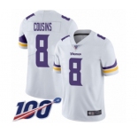 Youth Minnesota Vikings #8 Kirk Cousins White Vapor Untouchable Limited Player 100th Season Football Jersey