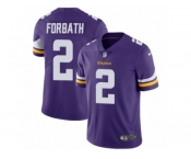 Youth Nike Minnesota Vikings #2 Kai Forbath Purple Team Color Vapor Untouchable Limited Player NFL Jersey