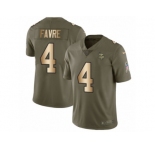 Youth Nike Minnesota Vikings #4 Brett Favre Limited Olive Gold 2017 Salute to Service NFL Jersey
