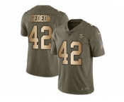 Youth Nike Minnesota Vikings #42 Ben Gedeon Limited Olive Gold 2017 Salute to Service NFL Jersey