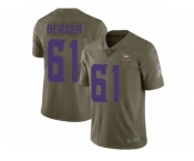Youth Nike Minnesota Vikings #61 Joe Berger Limited Olive 2017 Salute to Service NFL Jersey