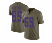 Youth Nike Minnesota Vikings #65 Pat Elflein Limited Olive 2017 Salute to Service NFL Jersey
