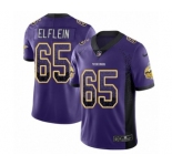 Youth Nike Minnesota Vikings #65 Pat Elflein Limited Purple Rush Drift Fashion NFL Jersey