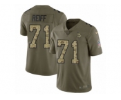 Youth Nike Minnesota Vikings #71 Riley Reiff Limited Olive Camo 2017 Salute to Service NFL Jersey