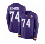Youth Nike Minnesota Vikings #74 Mike Remmers Limited Purple Therma Long Sleeve NFL Jersey