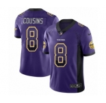 Youth Nike Minnesota Vikings #8 Kirk Cousins Limited Purple Rush Drift Fashion NFL Jersey