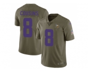 Youth Nike Minnesota Vikings #8 Kirk Cousins Olive Stitched NFL Limited 2017 Salute to Service Jersey