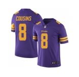 Youth Nike Minnesota Vikings #8 Kirk Cousins Purple Stitched NFL Limited Rush Jersey