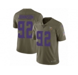 Youth Nike Minnesota Vikings #92 Tom Johnson Limited Olive 2017 Salute to Service NFL Jersey