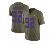 Youth Nike Minnesota Vikings #92 Tom Johnson Limited Olive 2017 Salute to Service NFL Jersey