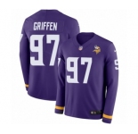 Youth Nike Minnesota Vikings #97 Everson Griffen Limited Purple Therma Long Sleeve NFL Jersey