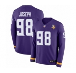 Youth Nike Minnesota Vikings #98 Linval Joseph Limited Purple Therma Long Sleeve NFL Jersey