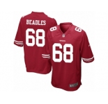 Men's Nike San Francisco 49ers #68 Zane Beadles Game Red Team Color NFL Jersey