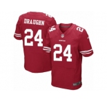Men's Nike San Francisco 49ers #24 Shaun Draughn Elite Red Team Color NFL Jersey