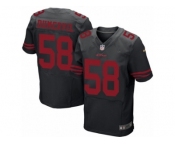 Men's Nike San Francisco 49ers #58 Elvis Dumervil Elite Black NFL Jersey