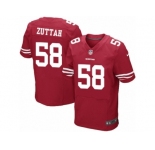 Men's Nike San Francisco 49ers #58 Jeremy Zuttah Elite Red Team Color NFL Jersey