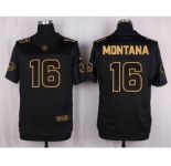 nike nfl jerseys san francisco 49ers #16 montana black gold collection[Elite]