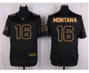 nike nfl jerseys san francisco 49ers #16 montana black gold collection[Elite]