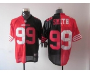 nike nfl jerseys san francisco 49ers #99 smith black-red[Elite split]