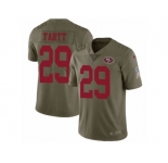 Men Nike San Francisco 49ers #29 Jaquiski Tartt Limited Olive 2017 Salute to Service NFL Jersey