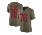 Men Nike San Francisco 49ers #76 Garry Gilliam Limited Olive 2017 Salute to Service NFL Jersey