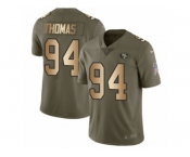 Men Nike San Francisco 49ers #94 Solomon Thomas Limited Olive Gold 2017 Salute to Service NFL Jersey