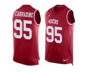 Men Nike San Francisco 49ers #95 Tank Carradine Limited Red Player Name & Number Tank Top NFL Jersey