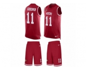 Men's Nike San Francisco 49ers #11 Marquise Goodwin Limited Red Tank Top Suit NFL Jersey