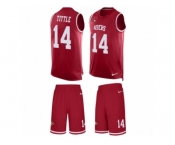 Men's Nike San Francisco 49ers #14 Y.A. Tittle Limited Red Tank Top Suit NFL Jersey