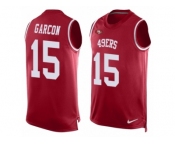 Men's Nike San Francisco 49ers #15 Pierre Garcon Limited Red Player Name & Number Tank Top NFL Jersey