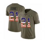 Men's Nike San Francisco 49ers #21 Frank Gore Limited Olive USA Flag 2017 Salute to Service NFL Jersey
