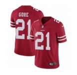 Men's Nike San Francisco 49ers #21 Frank Gore Red Team Color Vapor Untouchable Limited Player NFL Jersey