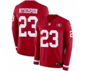 Men's Nike San Francisco 49ers #23 Ahkello Witherspoon Limited Red Therma Long Sleeve NFL Jersey