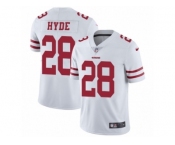 Men's Nike San Francisco 49ers #28 Carlos Hyde Vapor Untouchable Limited White NFL Jersey